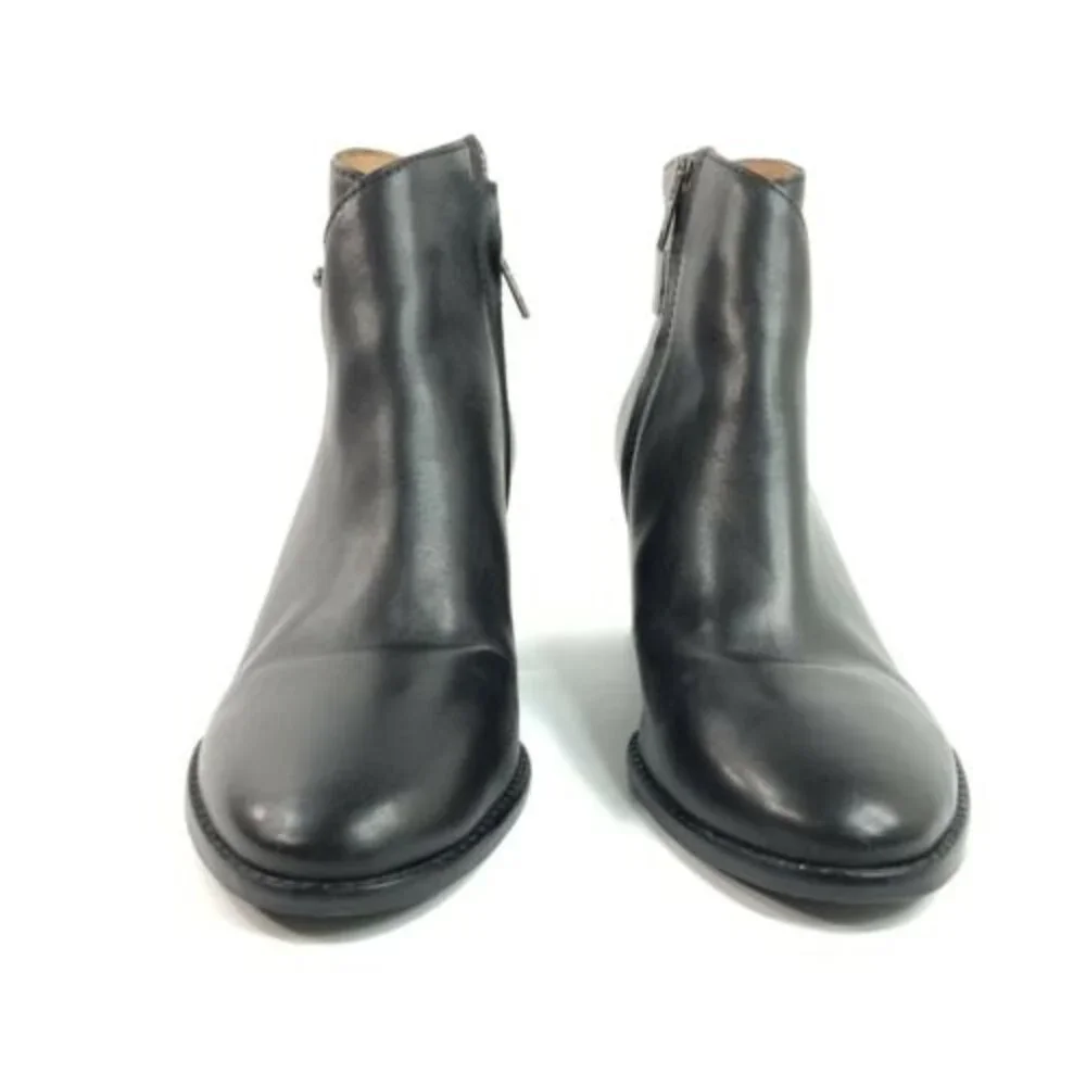 Madewell Leather Block Heel Ankle Bootie Brazil 8